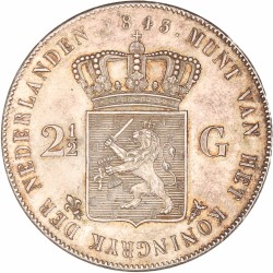 2½ gulden. Willem II. 1843. UNC.