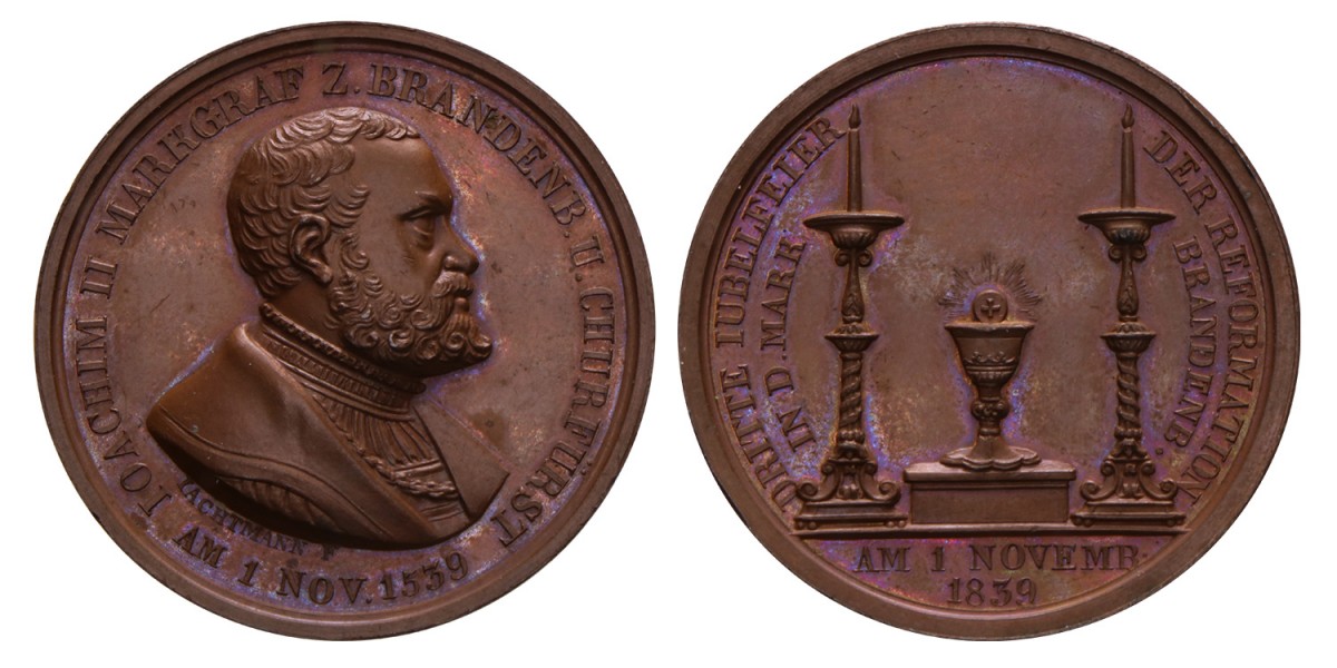 German States. Brandenburg. 1839. Third centenary of the Reformation.