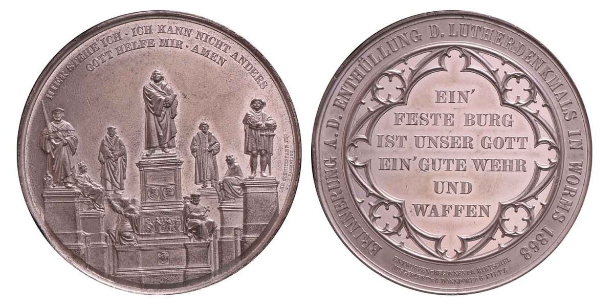 Germany. Worms. 1868. Establishment of the Luther monument.