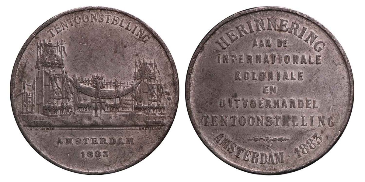 Nederland. Amsterdam. 1883. Herinnering aan de Internationale, Koloniale en Uitvoerhandel Tentoonstelling.