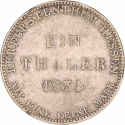 German states. Hessen-Kassel. Friedrich Wilhelm. Thaler. 1834.