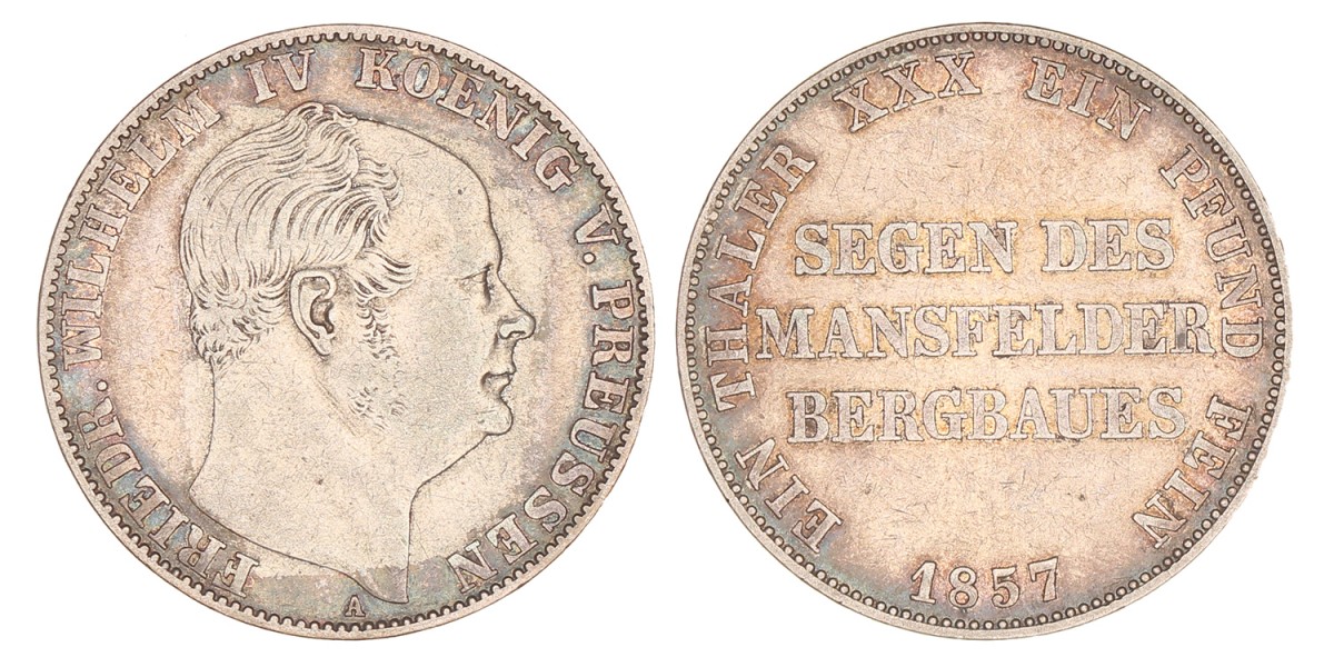 German states. Prussia. Friedrich Wilhelm IV. Thaler. 1857 A.