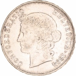 Switzerland. 5 Francs. 1894.