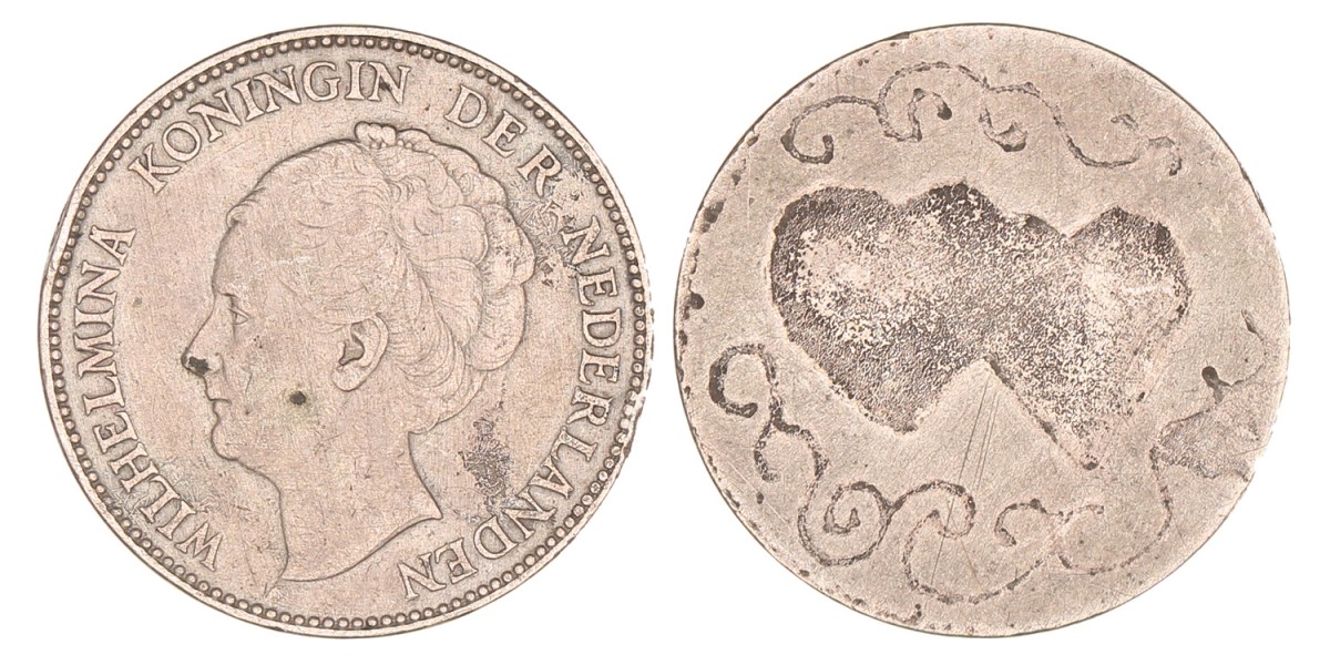 1 Gulden. Wilhelmina. Z.j. Zeer Fraai +.