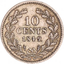 10 cent. Willem II. 1849. UNC -.