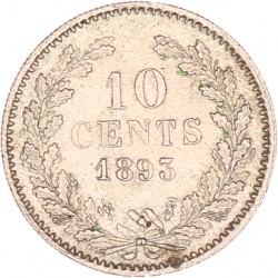 10 cent. Wilhelmina. 1893. Prachtig +.