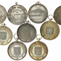 Belgium. 1865 - 1900. Lot (9) Price and reward medals.