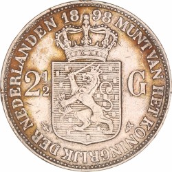 2½ gulden. Wilhelmina. 1898. Zeer Fraai.