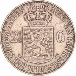 2½ Gulden. Wilhelmina. 1898. Zeer Fraai -.