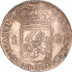 1 Gulden -Generaliteits-. Overijssel. 1795. Prachtig -.