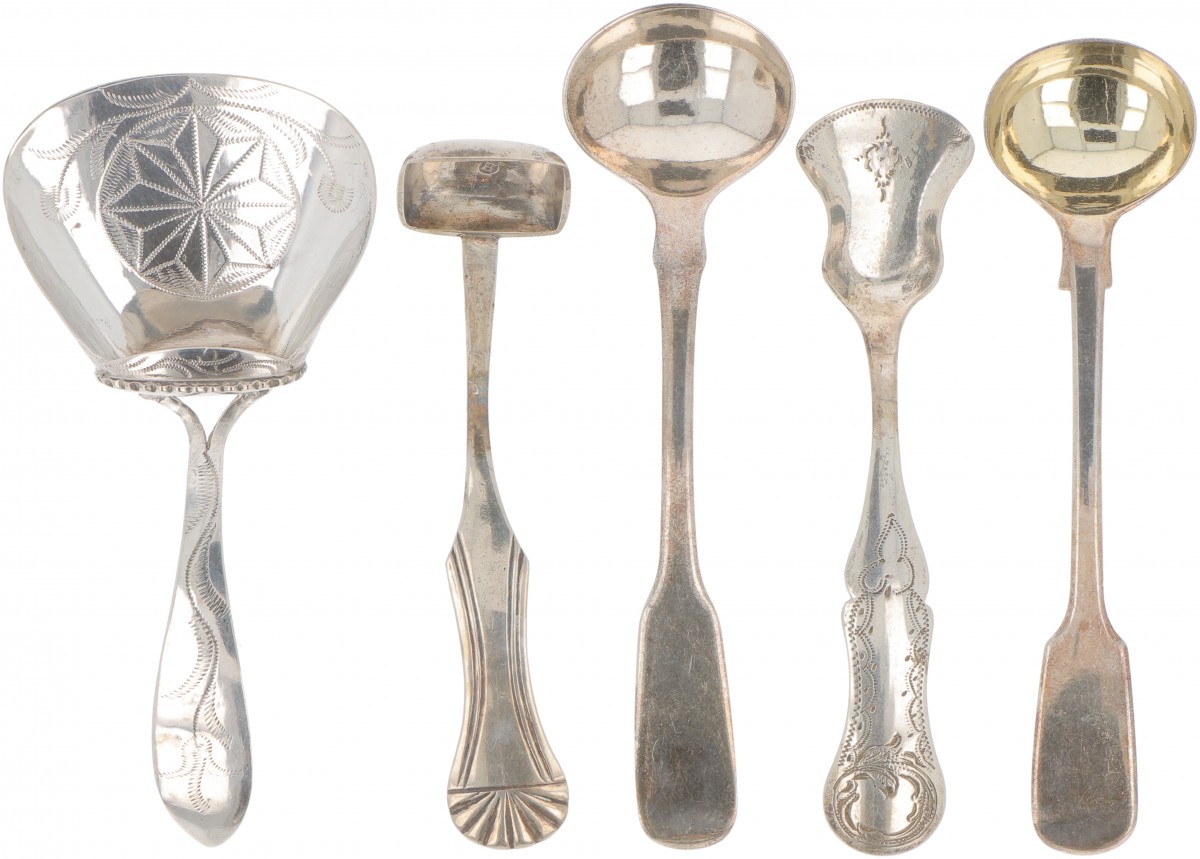 (5) delig lot scheplepeltjes zilver.