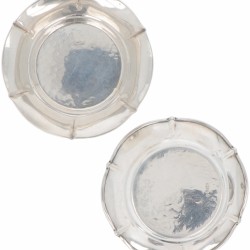 (6) delige set bonbonschaaltjes zilver.
