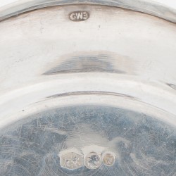 (6) delige set bonbonschaaltjes zilver.