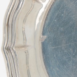 (5) delige set onderzetters zilver.