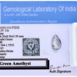 GLI-gecertificeerde natuurlijke groene amethist 4.55 ct.