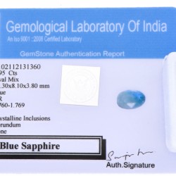 GLI-gecertificeerde natuurlijke saffier 2.95 ct.