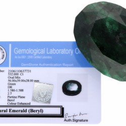 GLI-gecertificeerde natuurlijke smaragd 532.000 ct.