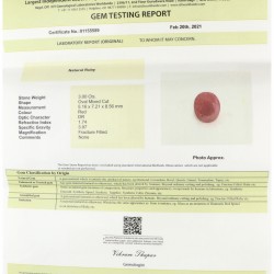 IDT-gecertificeerde natuurlijke robijn 3.00 ct.