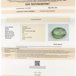 IDT-gecertificeerde natuurlijke tsavoriet granaat 0.48 ct.