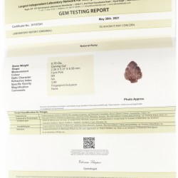 IDT-gecertificeerde natuurlijke robijn 0.75 ct.