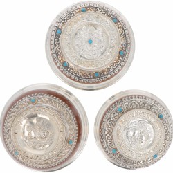 (3) delige set schalen zilver.