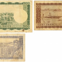 Mali. 50/100/500 Francs. Banknote. Type 1960 (1967). - Very good / Fine.