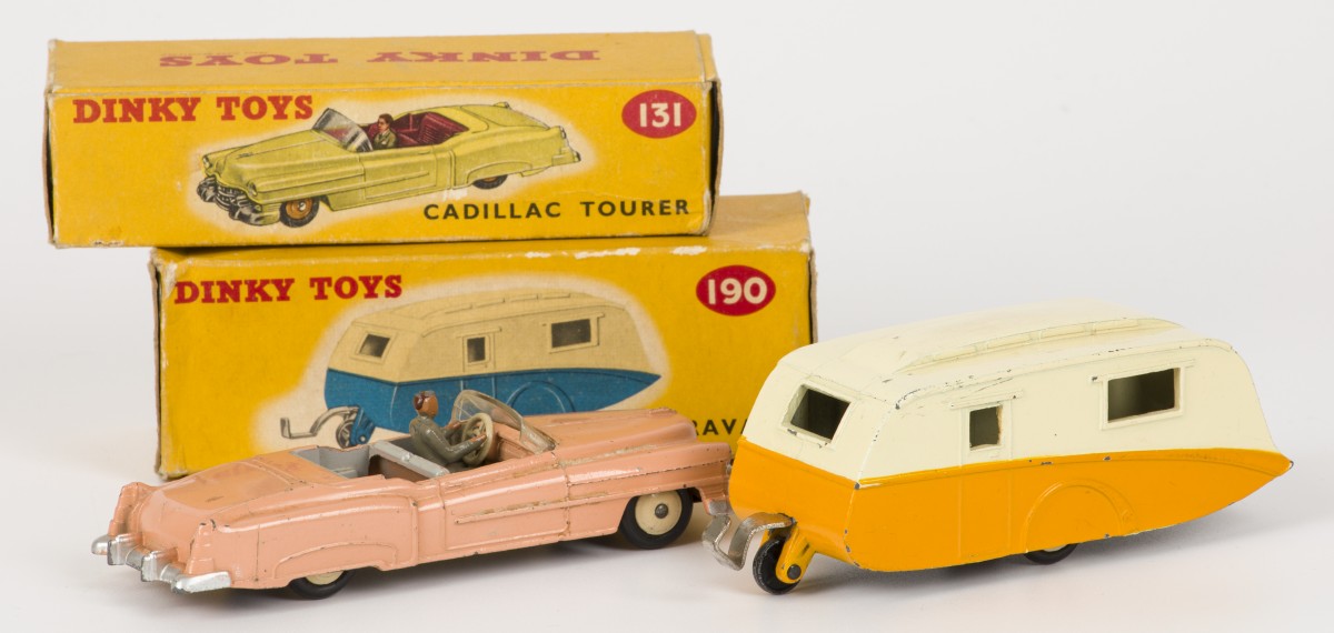 Dinky toys 131 Cadillac Eldorado roadster & 190 Caravan