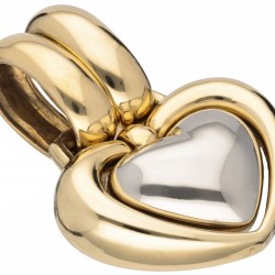 Chimento 18 kt. bicolor gouden hartvormige hanger.