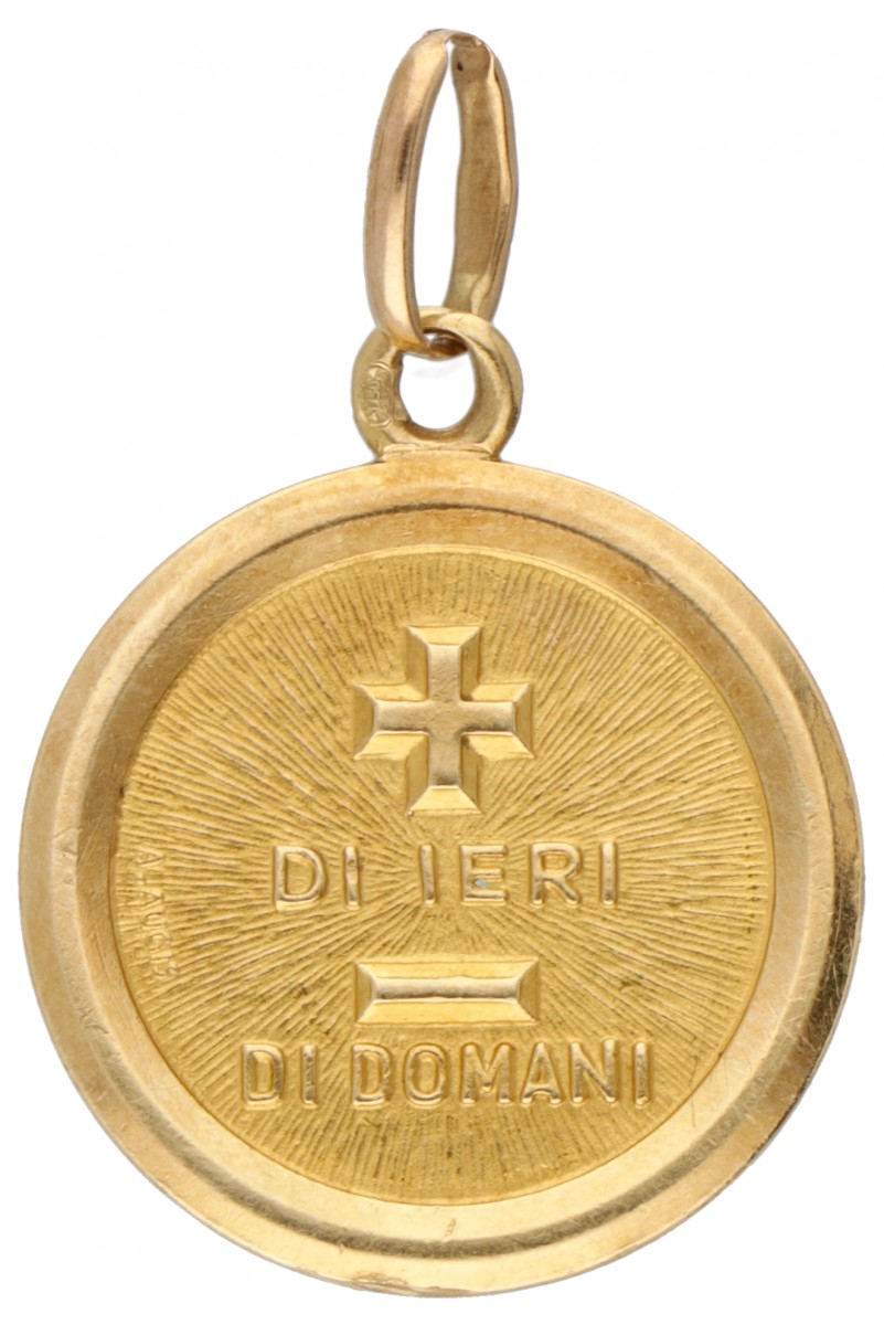 18 kt. Geelgouden A. Augis "Di Ieri, Di Domani" vintage hanger.