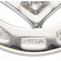 18 kt. Witgouden Bvlgari 'Tondo Heart Charm' hanger bezet met ca. 0.10 ct. diamant.