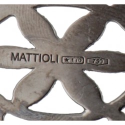 18 kt. Geoxideerd gouden Mattioli collier met bloemvormige hanger bezet met ca. 0.57 ct. zwarte en witte diamanten.