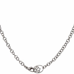 18 kt. Geoxideerd gouden Mattioli collier met bloemvormige hanger bezet met ca. 0.57 ct. zwarte en witte diamanten.