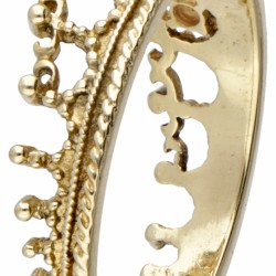 18 kt. Geelgouden Franklin Mint 'Prinses Diana Tiara' ring bezet met diamant en zaadparels.