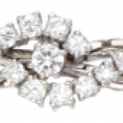 14 kt. Witgouden vintage armband bezet met ca. 0.73 ct. diamant.