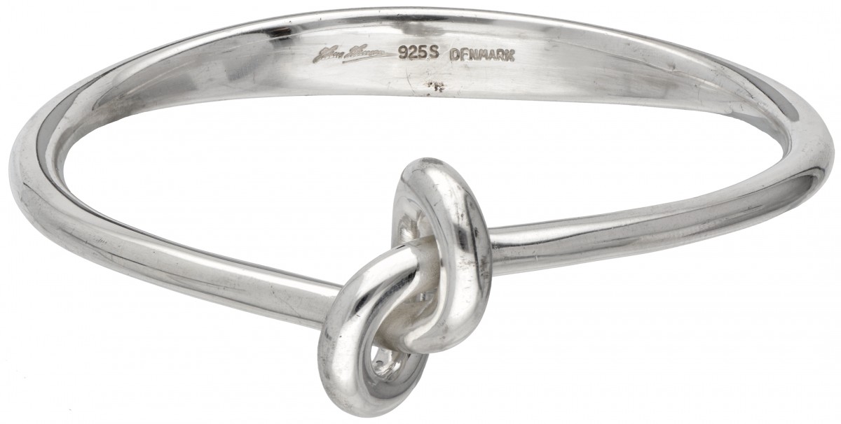 Sterling zilveren 'Knot' bangle armband door Deense designer Hans Hansen.
