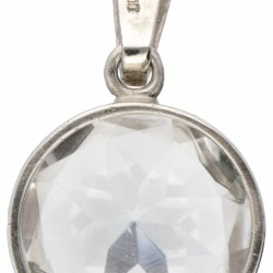 800 Zilveren Scandinavische design hanger bezet met ca. 9.92 ct. bergkristal.