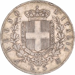 Italy. Kingdom. Vittorio Emanuele II. 5 Lire. 1865.