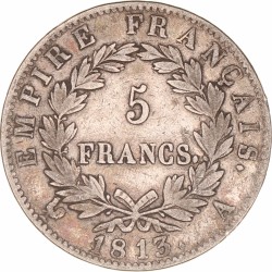 France. Empire. Napoleon. 5 Francs. 1813 A.