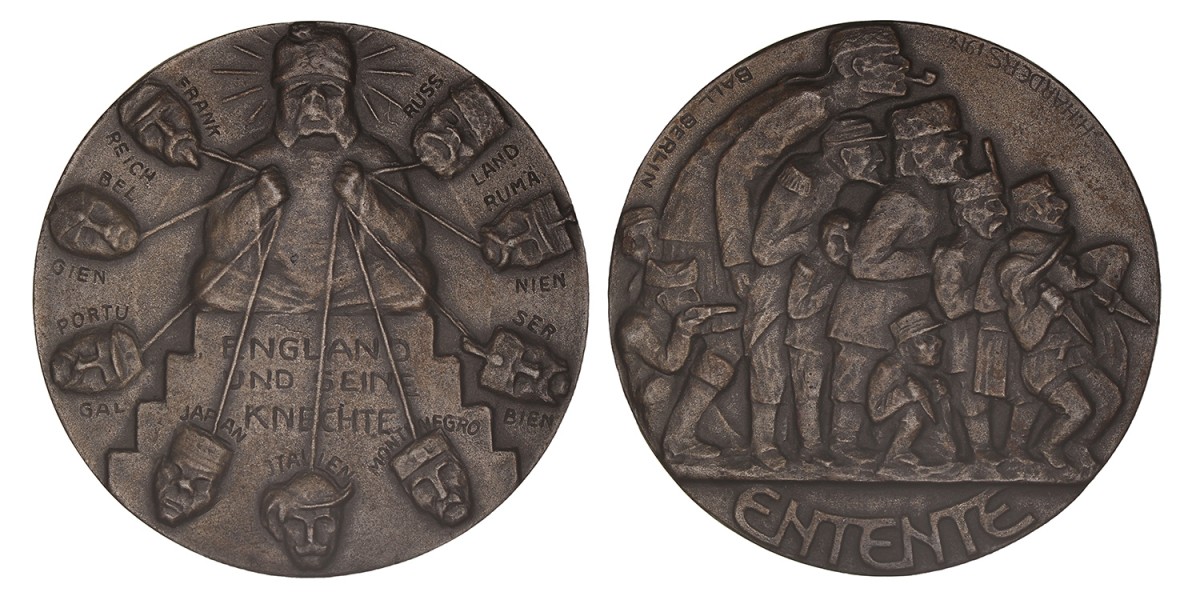 Germany. Empire. 1917. Satirical medal 'England und seine Knechte'.