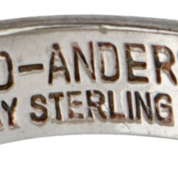 Sterling zilveren oranje geëmailleerde ring door Noorse designer David Andersen.