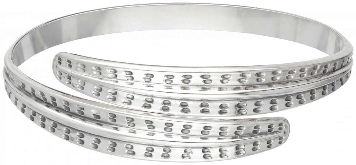 Sterling zilveren bangle armband door Noorse designer David Andersen.