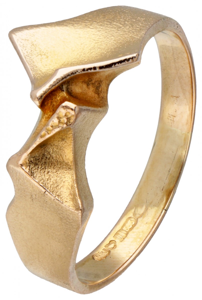 14 kt. Geelgouden 'Tsokka' ring door Finse designer Björn Weckström voor Lapponia.