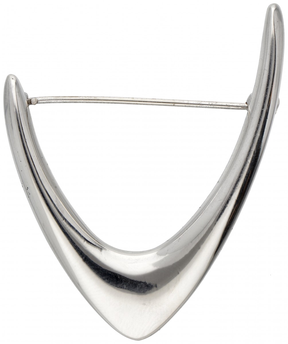 Sterling zilveren 'Boomerang' broche door Deense designer Arne Johansen.