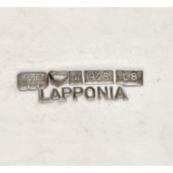 Sterling zilveren / lederen armband door Finse designer Björn Weckström voor Lapponia.