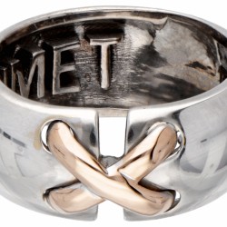 18 kt. Witgouden Chaumet 'Cross Liens' ring.