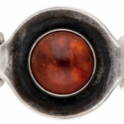 Sterling zilveren armband bezet met barnsteen door Deense designer N.E. From.