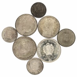 Peru. Lot (8) Silver Sol coins. Second half of 20th century.