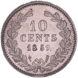 10 Cent. Willem III. 1859. Prachtig / FDC.