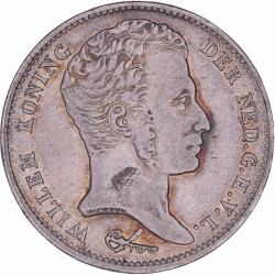 1 Gulden. Willem I. 1829 B. Zeer Fraai +.