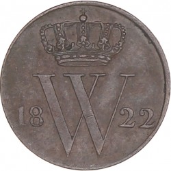 VERWIJDEREN UIT DROP ½ Cent. Willem I. 1822 U. Zeer Fraai +.